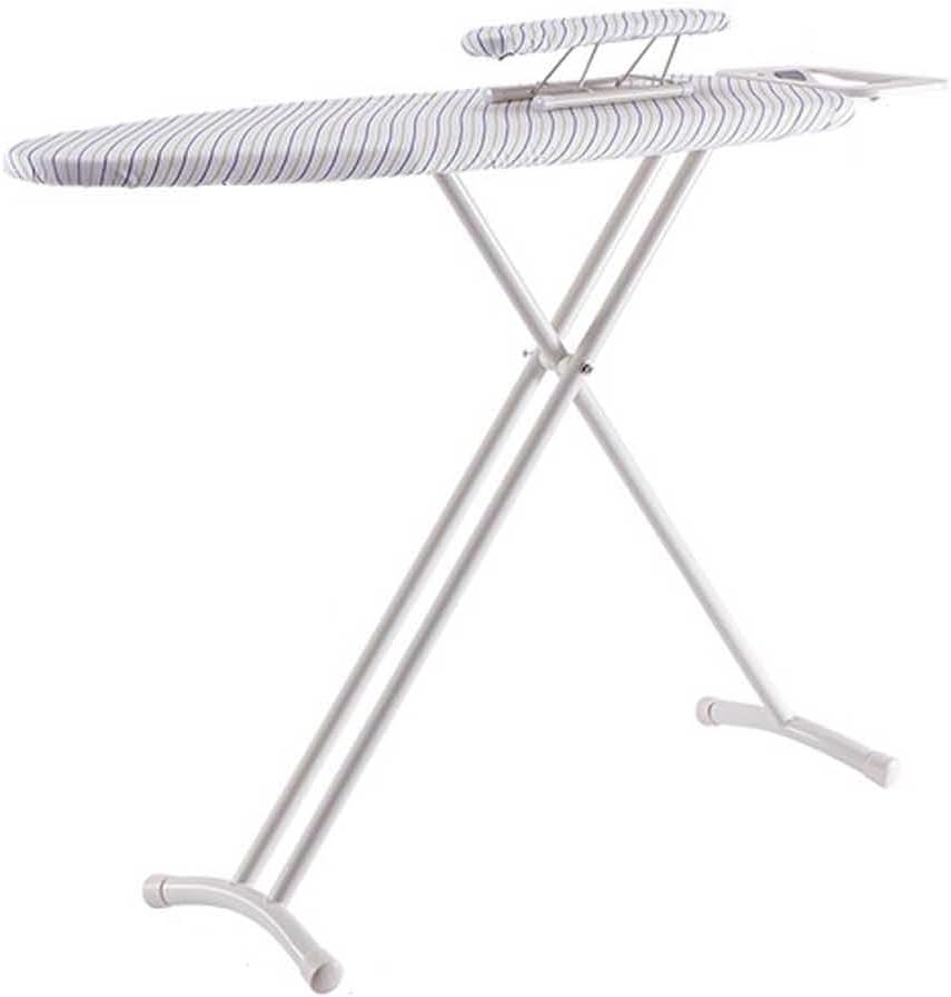 La table de repassage qui se replie apres usage en coloris blanc