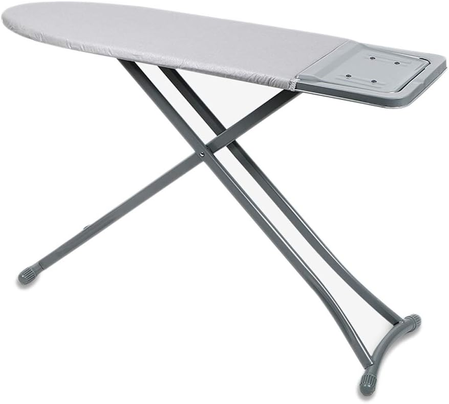 La table de repassage comprend une structure pliante avec une partie textile en coton
