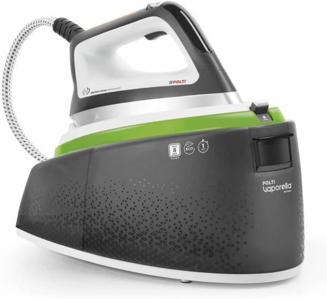 Cette centrale vapeur se presente en coloris gris et blanc