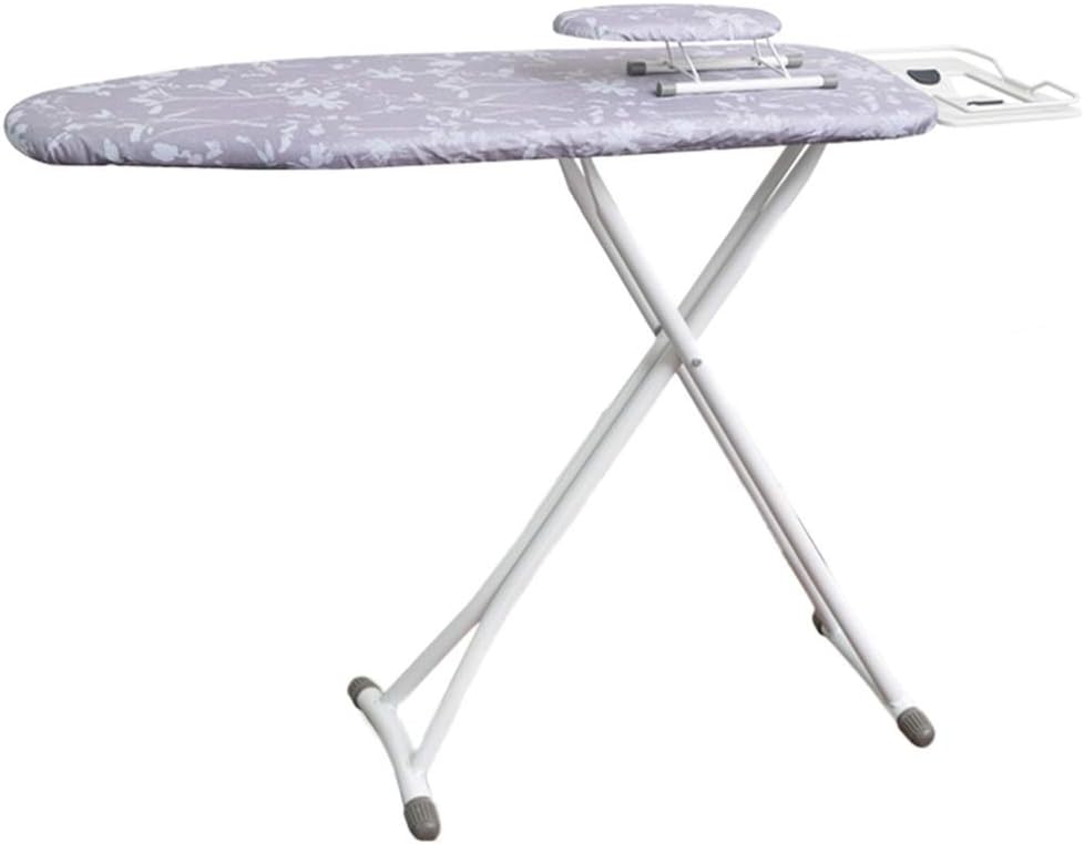 Decouvrez la table de repassage aux appuis antiderapants en coloris gris et blanc