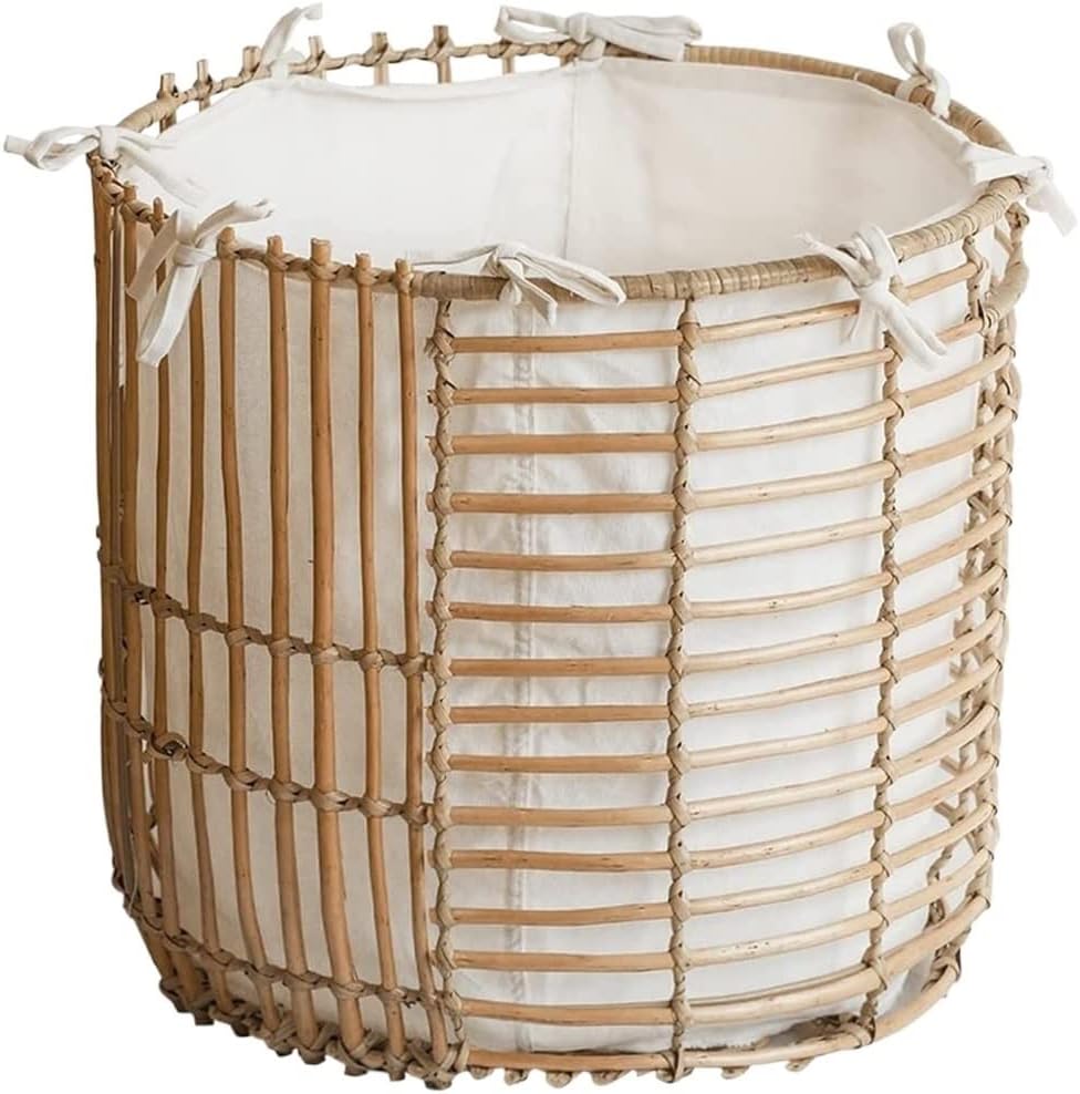 Choisissez un panier a linge avec poignee de maintien en coloris beige et blanc