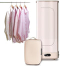 Cette armoire de soin du linge reunit une structure pliante et un arret automatique