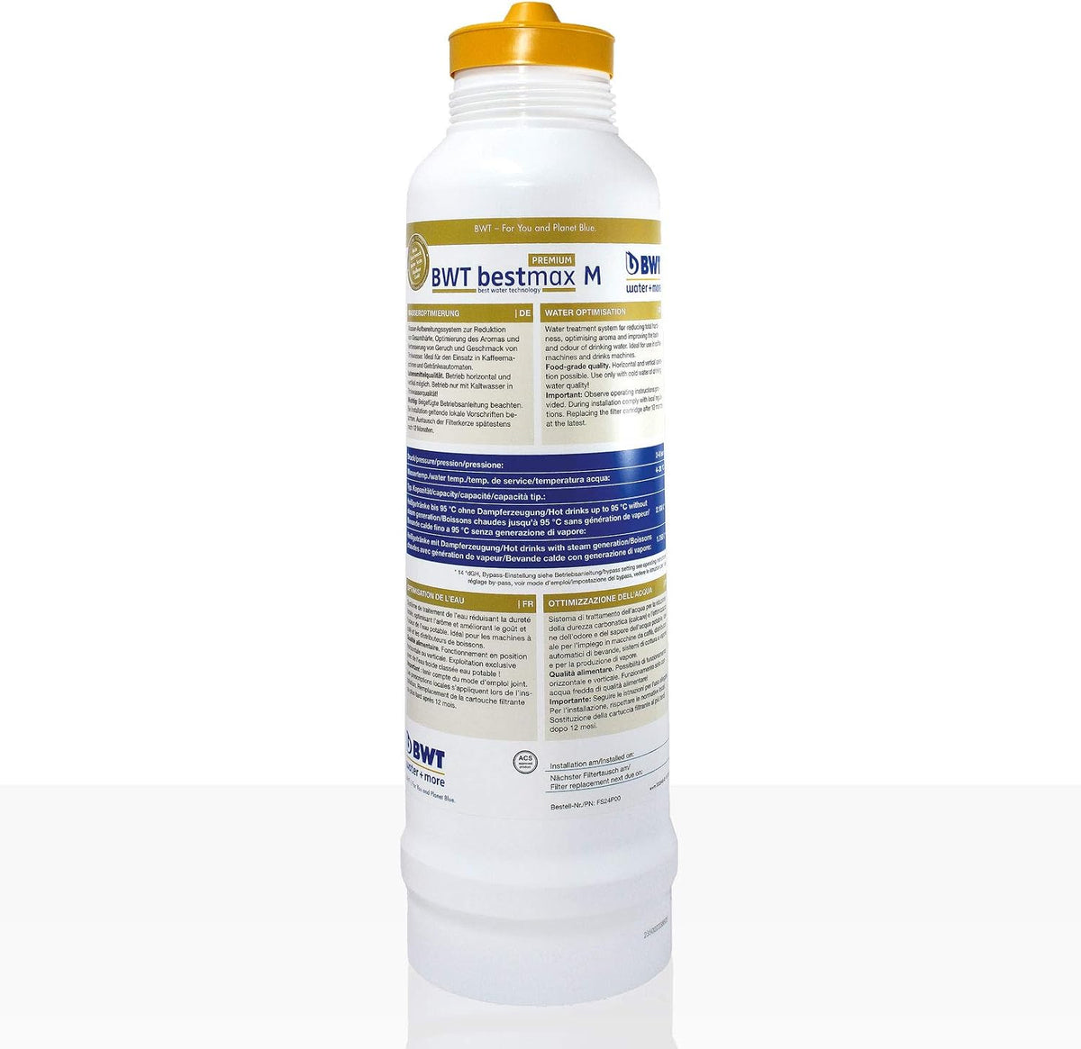 Decouvrez la cartouche filtrante avec entretien anticalcaire en coloris blanc et gris